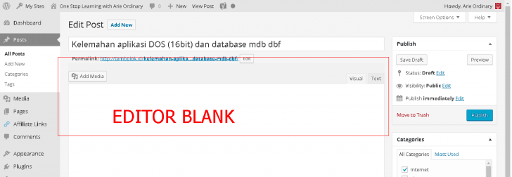 Cara Mengatasi Visual Editor WordPress yang Tidak Muncul – Dewaweb Blog