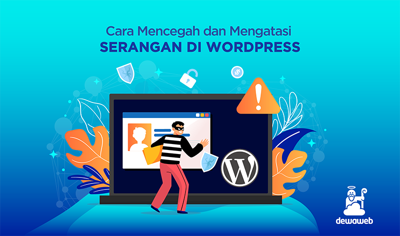 cara mencegah dan mengatasi serangan di wordpress featured image