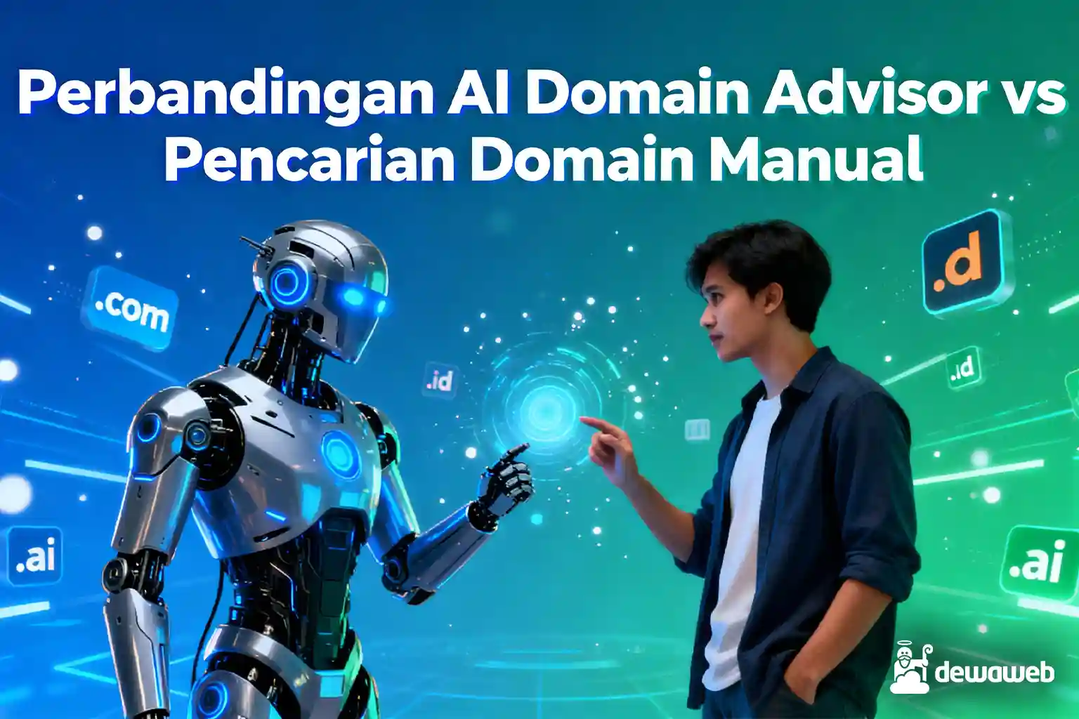 Perbadingan ai domain advisor pencarian domain manual dewaweb web cloud hosting indonesia
